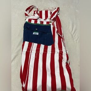 Liberty American Flag Striped Bib Overalls